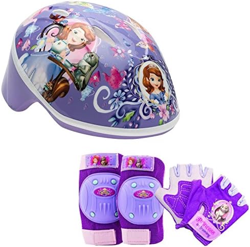 Disney Sofia the First Princess Toddler Skate / Bike Helmet, Pads &amp; Gloves - 7 Piece Set