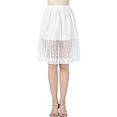 BEAUTELICATE Women Skirt Extender Half Slip with Lace Trim 100% Cotton Vintage Underskirt