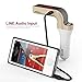 FM Transmitter, Leewa G7 Bluetooth Car Kit Handsfree FM Transmitter Radio MP3 Player USB Charger & AUX (Black)+Gold