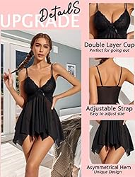 Avidlove Black Lingerie For Women Exotic Nightgowns