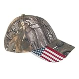 Realtree Xtra Camo and American Flag Baseball Hat, Camo w/USA Flag
