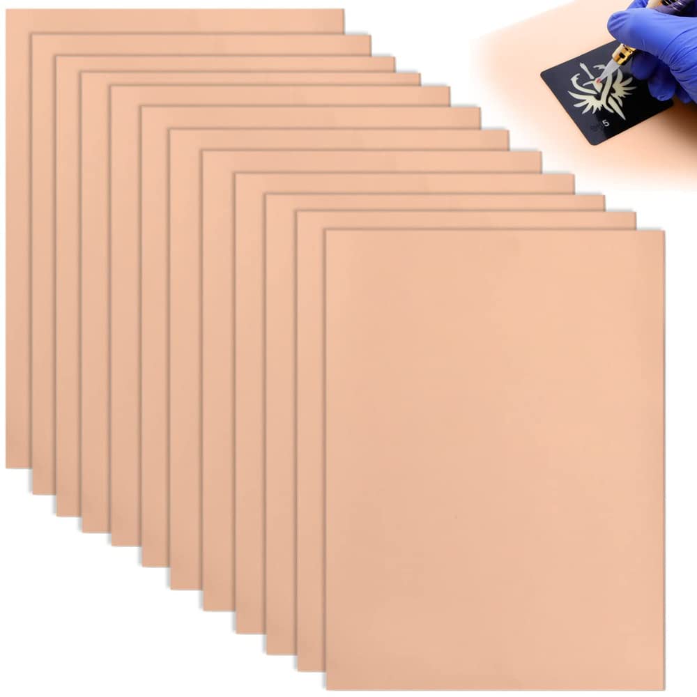 VOANZO 10PCS Tattoo Practice Skin Silicone Double-Sided Professional Artificial Skin Tattoo Exercise for Beginners and Experienced Tattooers -200x150x1mm