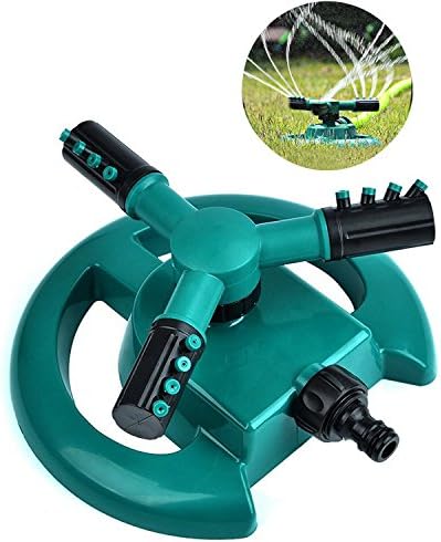 Starlotus Lawn Sprinkler Garden Sprinkler Head Automatic Water Sprinklers 360°Rotation Without Oscillating Systems Waste,with Three Arm For 3600 Square Feet Coverage (Blue)