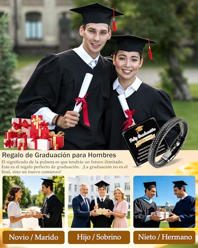 Kenqlot Regalo para Hombre/Hijo/Hermano,Pulseras Cuero Hombre para Novio Esposo,Regalo Hombre Cumpleaños Graduacion Navidad San Valentín