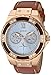 GUESS Women's Stainless Steel Leather Casual Watch with Day and Date Display, Color: Rose Gold-Tone/Brown (Model: U0775L7)