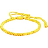 COLORFUL BLING Handmade Tibetan String Bracelet Adjustable Woven Rope Knot Buddhist Kabbalah Protection Lucky Friendship Bracelets for Mens Womens Amulet Gifts