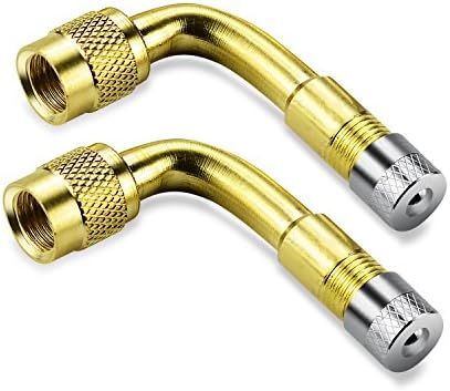 LOOYUAN 2PCS 90 Degree Universal Schrader Air Tyre Valve Stem Extension Tube Adapter for Car Truck Motorcycle Bike Scooter