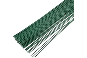 CSHANGZEI 200 Pcs Floral Stem Wire,22 Gauge 16 Inch Floral Stems for Flower Arrangements DIY,Bouquent Stem Wrapping and Crafts,Dark Green