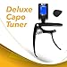 Guitar Capo Tuner for Acoustic and Electric by Gain Music Gear - Clips On Strings - Battery Included!