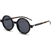 JOVAKIT Polarized Retro Round Sunglasses for Women Men Vintage Trendy Oversized Circle Sun Glasses UV400 Protection