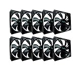 Apevia CF1012S-BK 120mm 4pin Molex & 3pin Motherboard Black Silent Case Fan (10-pk)