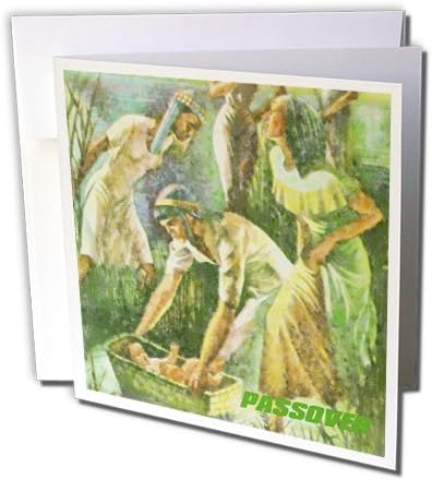 3dRose Moses In Basket Passover Scene - Greeting Cards, 6 x 6 inches, set of 12 (gc_37410_2)