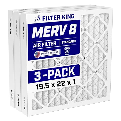 Filter King 19,5 x 22 x 1 Luftfilter MERV 8, AC Ofenfilter (3er-Pack)