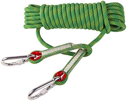 LINSGROUP Diameter 12mm 10M(32ft)/20m(64ft)/30M(98ft) Professional Climbing Rope Rock Climbing Rope Static Rope Abseiling Rope Climbing Cord Climbing Equipment (Green, 10M(32FT))