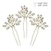 Yean Bridal Hair Pins Set Wedding Rhinestones Bead Hair Pin for Women and Girls (Set of 3) (Gold)