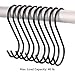 Flammi S Hooks Stainless Heavy Duty Hold 40 Pounds Black Finish Steel Pan Pot Holder Hanging Hooks 3.38 Inches Long for Mugs Towels Bags Kitchen Office Garden Versatile (10 Pack)