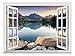 wall26 Removable Wall Sticker/Wall Mural - Peaceful Lake in Autumn | Creative Window View Wall Decor - 24