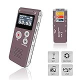 Digital Voice Recorder, eBoTrade Rechargeable 8GB Audio Voice Recorder/Dictaphone/MP3 Player Red