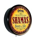 SHAMAS Beer and Ale Cerveza Lighted Wall Sign