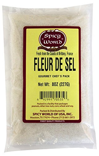Spicy World Fleur de Sel de Guerande (French Sea Salt) 1/2 Pound Bag - Hand Harvested off the coasts of Brittany, France!