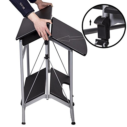 Computer Desk Folding Table Workstation Home Office furniture Black - Thumbnail 2