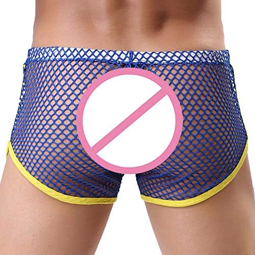 Hunzed Men【Net Boxer】Clearance Men's Mesh Sheer Transparent See Through Fishnet Shorts Breathable Underpants
