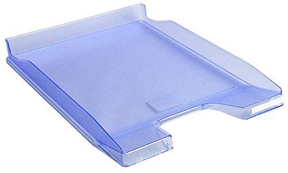 Exacompta - Ref 11410D - Office Letter Tray Combo Mini - 347 x 255 x 38mm in Size, Suitable for A4 Documents, Stackable with Others, Holds Approx. 250 Sheets - Ice Blue Translucent (Pack of 10)