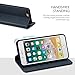 SHIELDON iPhone 8 Plus Case, iPhone 8 Plus Wallet Case, Genuine Leather iPhone 7 Plus Flip Magnetic Cover Card Slots Holder Kickstand Shockproof Case Compatible with iPhone 8 Plus - Navy Blue