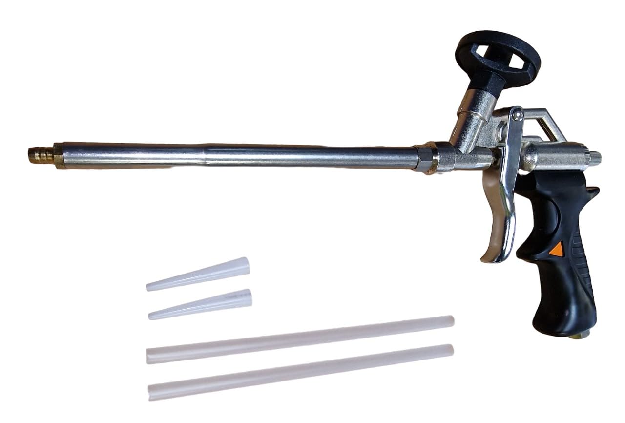 Professional Foam Gun, PTI Expanding Foam Gun Dispensing Sprayer Expansion Foam, Spray Foam Insulation Kit Foam Gun Kit, Filler Applicator, Aluminium Durable and Easy Clean