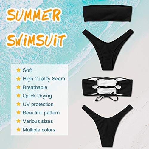 UMIPUBO-Bikini-Set-Donna-in-Tinta-Unita-Costumi-da-Mare-Due-Pezzi-Spiaggia-Costumi-da-Bagno-Vita-Bassa-Bikini-Senza-Spalline-Push-Up-Beachwear-Swimwear