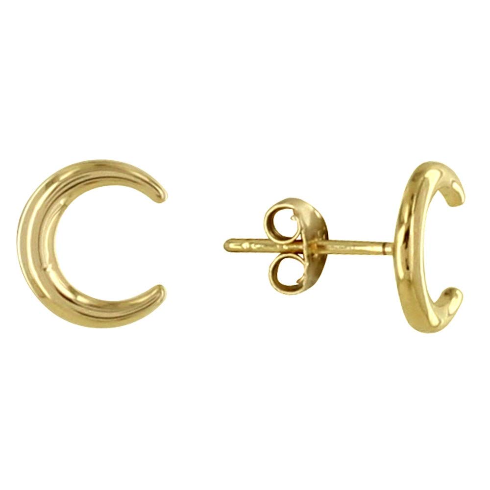 LES POULETTES BIJOUX - Gold Plated Earrings Crescent Moon
