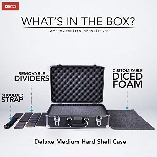 Zeikos-ZE-HC36-Deluxe-Medium-Hard-Shell-Case-with-Extra-Padding-Foam-for-Cameras-Travel-and-Storage-Case-Camera-Gear-Equipment-and-Lenses-Canon-Nikon-Sony-Alpha-and-Many-More-DSLR-Cameras