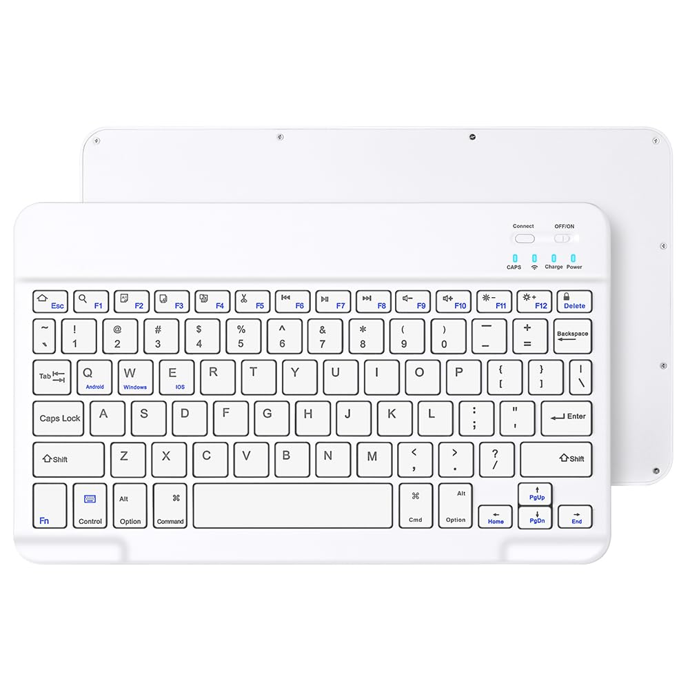 AXFEE Rechargeable Bluetooth Keyboard Compatible with iPad & All Bluetooth Devices, Silent Wireless Keyboard for iOS, Android, Windows