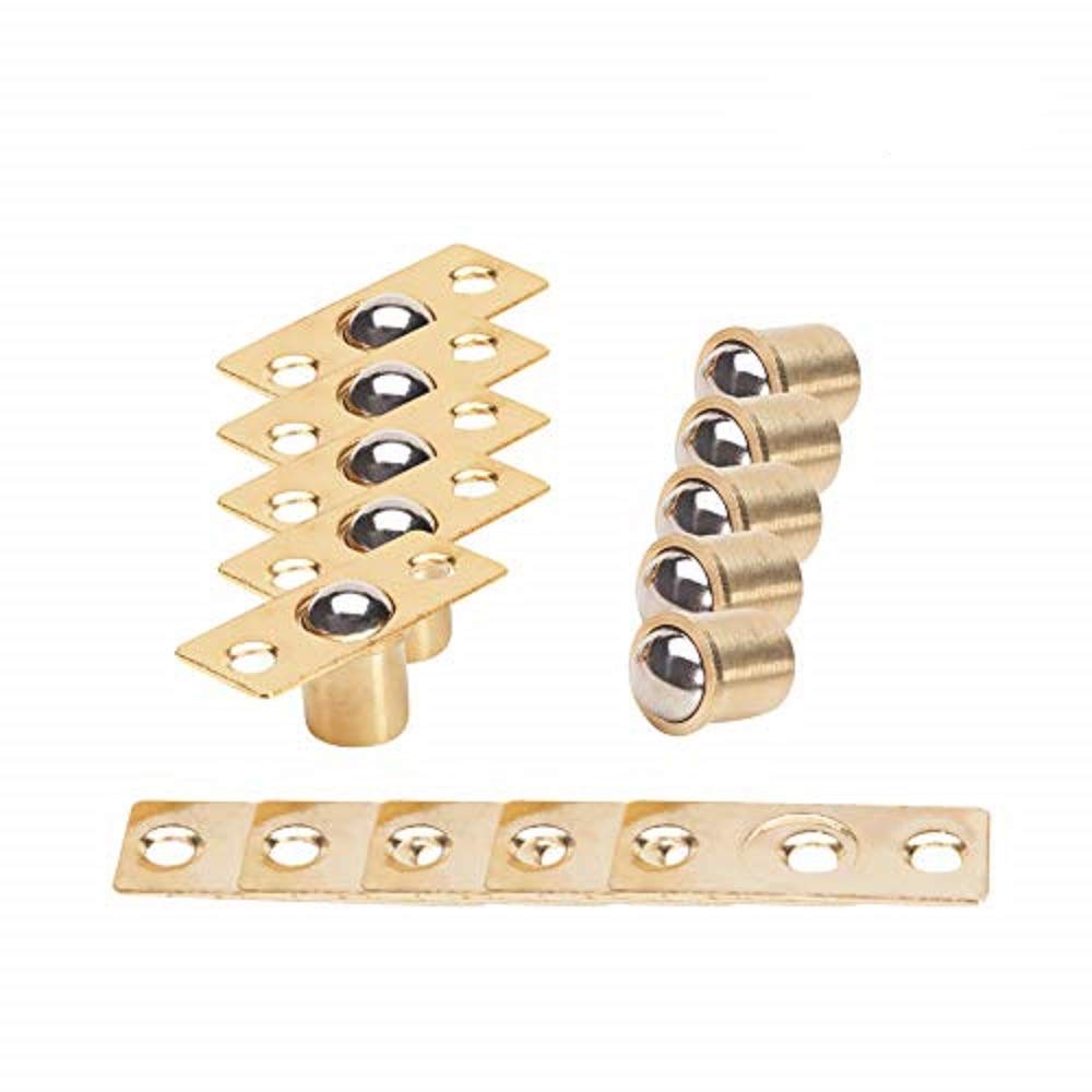 MroMax Door Cabinet Closet Drawer 8mm Shaft Dia Brass Ball Catch Latch Catcher 5pcs