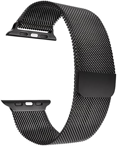 Watch Band 38mm Milanese Loop Stainless Steel Replacement iwatch Strap with Strong and Adjustable Magnetic Closure for Apple Watch Series 2 Series 1 Black