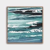 Framed Canvas Wall Art Abstract Color Painting Canvas Prints Home Artwork Decoration for Living Room,Bedroom - 16x16 inches
