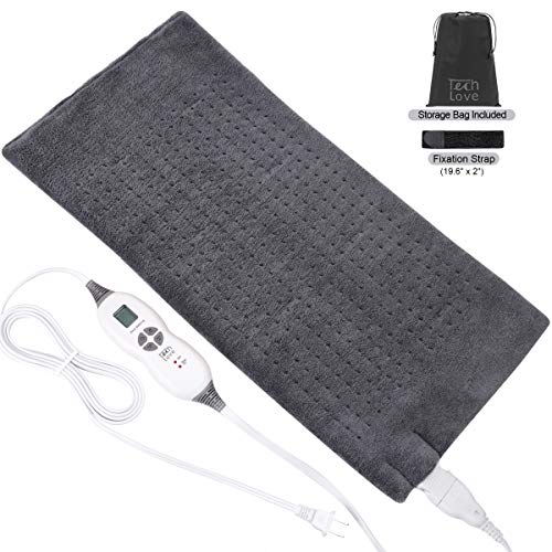 TechLove Extra Large Electric Heating Pad with Fixation Strap For Neck Shoulder and Back Pain Relief King Size 12