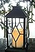 BANBERRY DESIGNS Decorative Black Lantern - Indoor/Outdoor Lantern with a Flameless LED Pillar Candle and 5 Hour Timer - Outdoor Lighting - 13