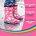 ZOOGS Children's Rubber Rain Boots, Little Kids & Toddler, Boys & Girls Patterns, Pink (Hearts Verbage), 13 Little Kid