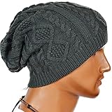 Men Cable Knit Beanie Cap Winter Skull Ski Hat