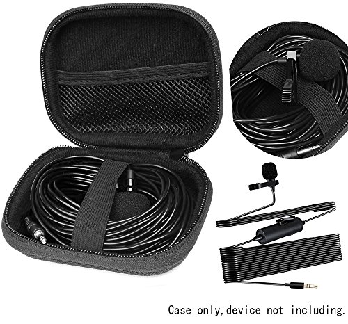 Lavalier Microphone Case for Sony ECMAW4; MAONO Lavalier Microphone, MAONO AU404; FerBuee; RockDaMic; DGFAN CYJ2200; Shure MVL; Rode Smartlav; Boostech; Stony-Edge IMPLE; Movo LV1, Black