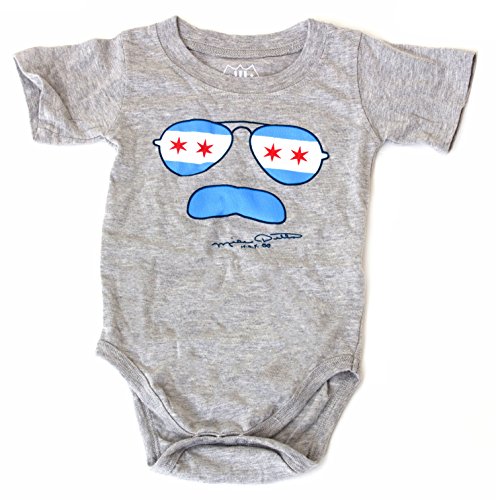 Ditka Kids Gridiron Clothing Da Coach Chicago Flag Aviator Short Sleeve Onesie (12 Month)