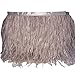 Lanshi Ostrich Feathers Trims Fringe with Satin Ribbon Tape for Dress Sewing Crafts Costumes Decoration Pack of 2 Yards (Light Gray)