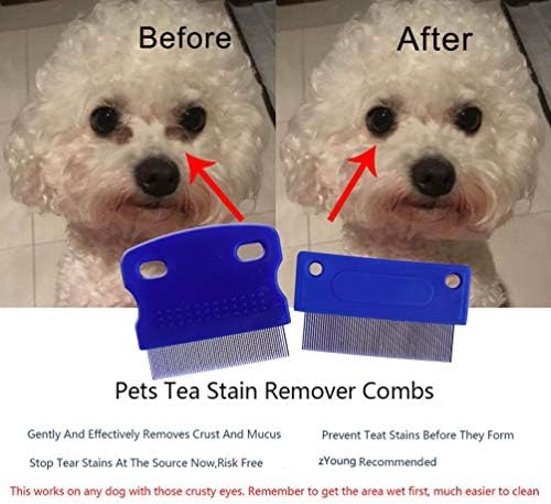 Zyoung 3 Pcs Dog Comb Tear Stain Remover Dog Eye Stain Remover Dog Grooming Comb Comb For Dogs Gently Removes Mucus And Crust Tear Stain Remover For Dogs Pet Tear Stain Remover