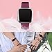 Wepro Bands Compatible with Fitbit Versa SmartWatch, Watch Silicone Replacement Band for Women Men Kids, Small, Fuchsia on Black