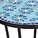 Teal Island Designs Blue Star Modern Black Metal Round Outdoor Accent Side Table 14