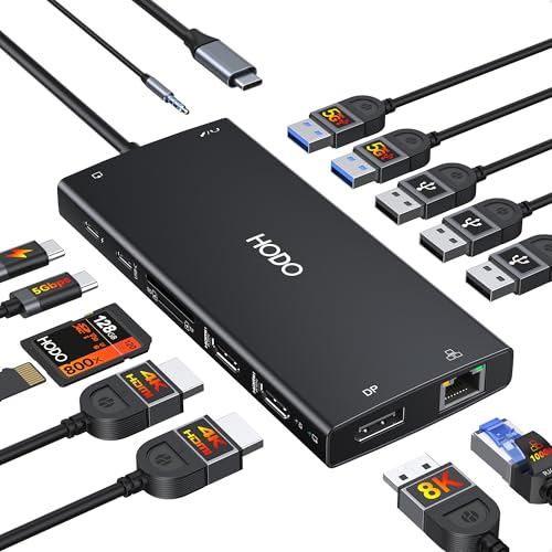 HODO Dockingstation Laptop 2 Monitore, Docking Station Triple Display