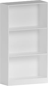 Vida Designs Cambridge 3 Tier White Bookcase Medium Shelving Unit view 1