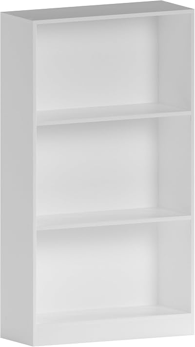 Vida Designs Cambridge 3 Tier White Bookcase Medium Shelving Unit