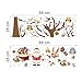 ElecMotive Merry Christmas Santa Claus Owls Christmas Tree Gifts Wall Decals, Living Room Bedroom Shop Window Removable Wall Stickers Murals Removable DIY Home Decorations Art Decor (Christmas)